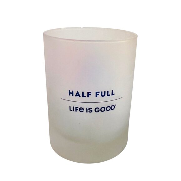 Life Is Good Cocktail Glass Tumbler Inspirational Drinkware Heart Candleholder - Picture 2 of 11